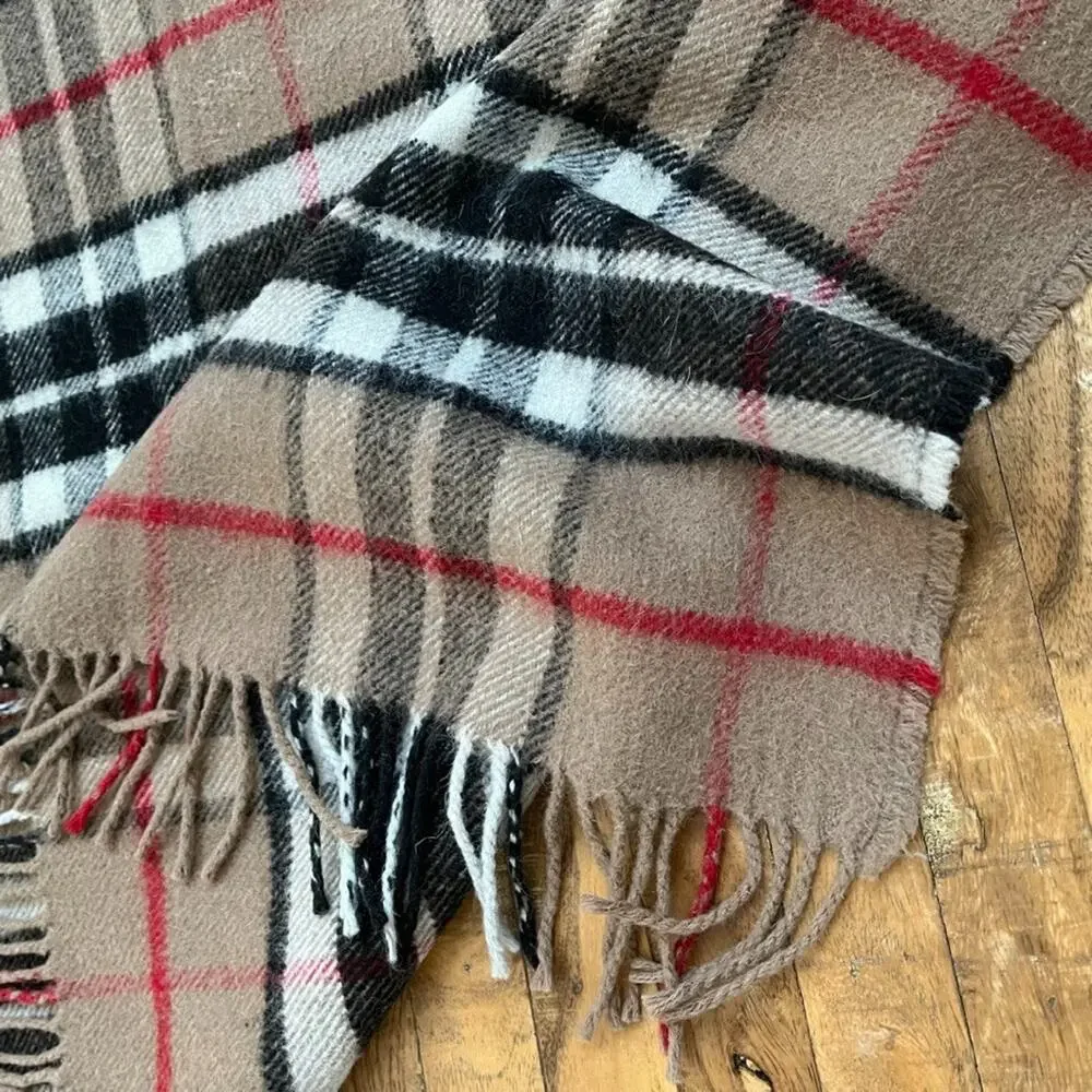 Farridoro Wool Blend Plaid Fringe Throw Blanket 48 x 65